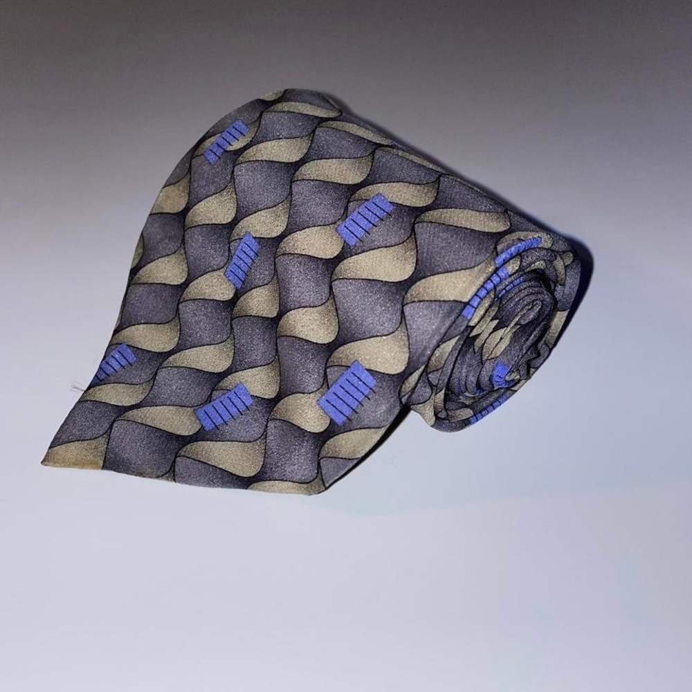 Grateful Dead the Bayou‎ 12th set 1996 silk Grey and blue abstract tie  Deadhead